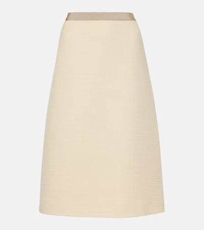 VALENTINO MOSSI WOOL-BLEND TWEED MIDI SKIRT