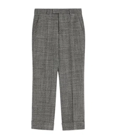 Valentino Mouliné Wool Trousers With Turn-ups In Multi