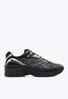 Valentino Garavani Leather Sneakers With Textured Rubber Elements In Black