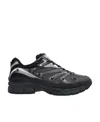 Valentino Garavani Leather Sneakers With Textured Rubber Elements In Black