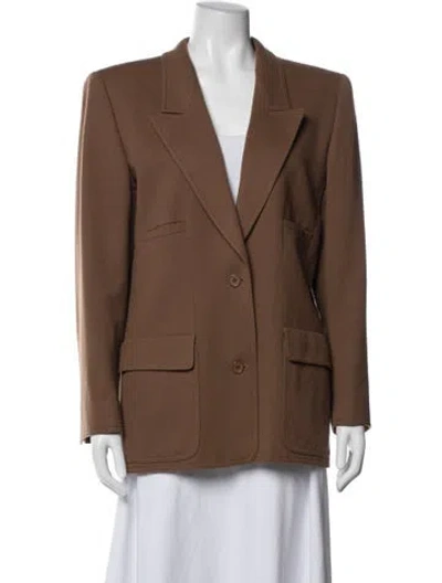 Pre-owned Valentino Ms. V Wool Blazer In Brown
