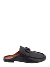 Valentino Vlogo Leather Slippers In Black