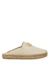 Valentino Vlogo Grainy Leather Mule Espadrille