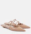 Valentino Smooth Leather Rockstud Wispy Mules In Pink