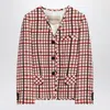 Valentino Check-pattern Jacket In Virgin Wool And Cotton In Multi
