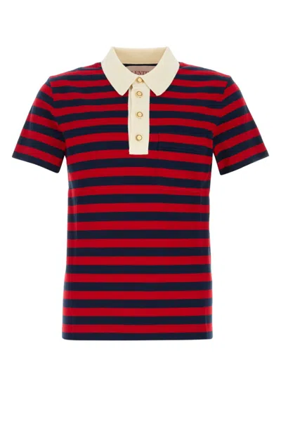 Valentino Garavani Embroidered Piquet Polo Shirt In Multi