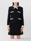 Valentino Garavani Short Wool Tweed Jacket With Bows In Black