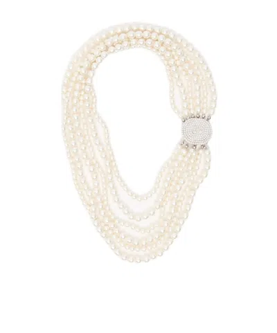 Valentino Garavani Multi-chain Necklace In White