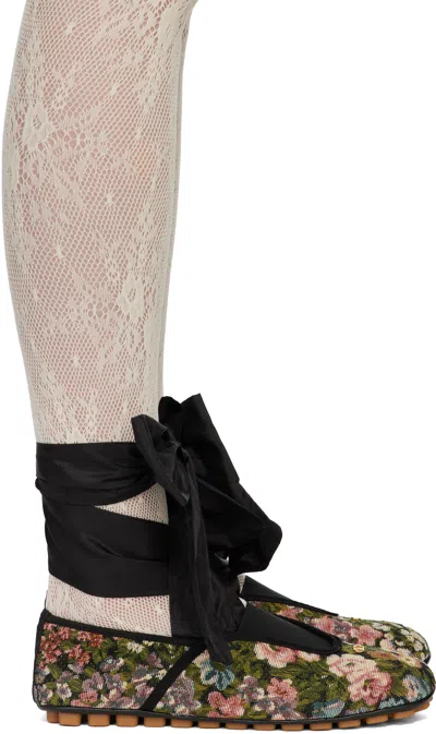 Valentino Garavani Multicolor Après L'hiver Rythmika Ballerina Flats In Green