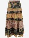 Valentino Multicolor Apres Lhiver Tiered Skirt In Multi