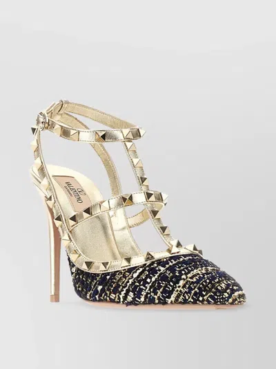 Valentino Garavani Multicolor Boucle And Leather Rockstud Pumps