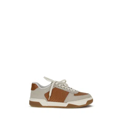 Valentino Garavani Multicolor Calf Leather Bos Taurus Athletic Sneakers In Brown