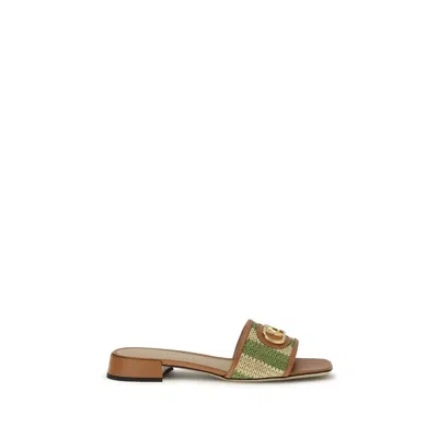 Valentino Garavani Multicolor Calf Leather Bos Taurus Sandals In Brown