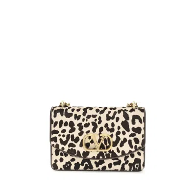 Valentino Garavani Multicolor Calf Leather Bos Taurus Shoulder Bag In Animal Print