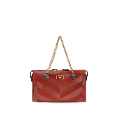 Valentino Garavani Multicolor Calf Leather Bos Taurus Shoulder Bag In Red