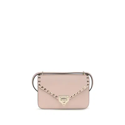 Valentino Garavani Multicolor Calf Leather Bos Taurus Shoulder Bag In Pink