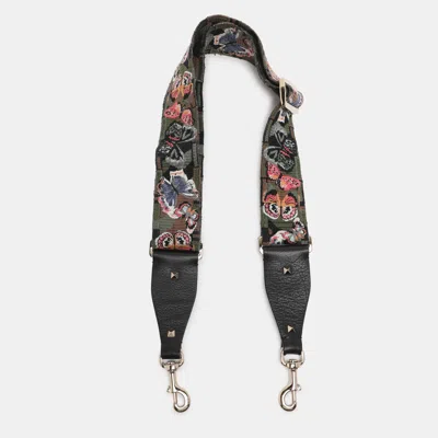 Pre-owned Valentino Garavani Multicolor Camu Butterfly Guitar Bag Strap