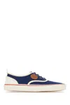 Valentino Garavani Blue Low Top Sneakers With Vlogo Patch On The Side In Cotton Man In Blu