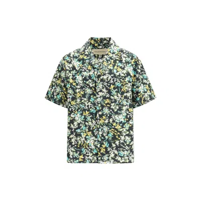 Valentino Multicolor Cotton Pattern Shirt In Black