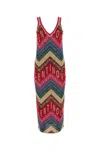 Valentino Kleid Aus Chevron Lurex Frau Multicolor M In Multicolor
