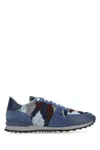 VALENTINO GARAVANI MULTICOLOR FABRIC AND LEATHER ROCKRUNNER CAMOUFLAGE SNEAKERS