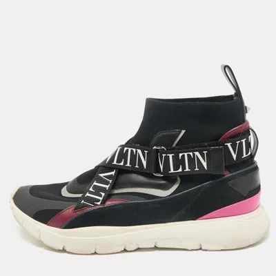 Pre-owned Valentino Garavani Multicolor Fabric And Leather Vltn Heroes High Top Sneakers Size 39