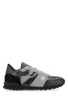 Valentino Multicolor Fabric And Nappa Leather Camouflage Sneakers In Grigioruteniopgreynedkgreyoline