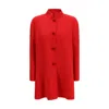 Valentino Single-breasted Compact Drap Coat In Red