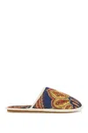 Valentino Multicolor Floral Cotton Slide Slippers For Home And Short Outings In Multi
