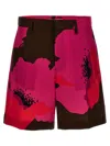 Valentino Print Cotton Shorts In Multicolor