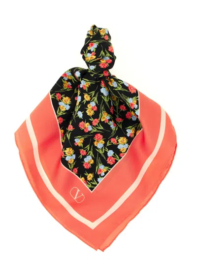VALENTINO WOMEN MULTICOLOR FLORAL PRINT SCARF, ONESIZE LUXURY SCARVES FOR WOMEN DARVEYS