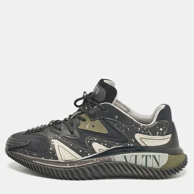 Pre-owned Valentino Garavani Multicolor Leather And Neoprene Wade Runner Lace Up Sneakers Size 39