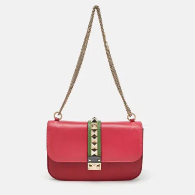 Pre-owned Valentino Garavani Multicolor Leather Medium Glam Lock Flap Chain Shoulder Bag