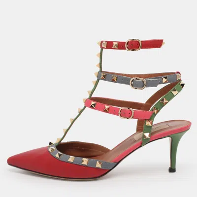 Pre-owned Valentino Garavani Multicolor Leather Rockstud Pumps Size 39