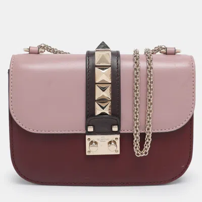 Pre-owned Valentino Garavani Multicolor Leather Rockstud Small Glam Lock Shoulder Bag