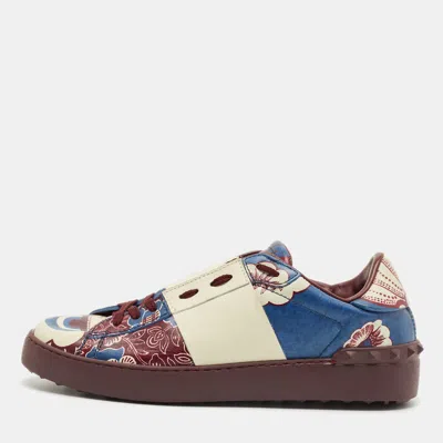 Pre-owned Valentino Garavani Multicolor Leather Vl7n Lace Up Sneakers Size 40