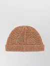 Valentino Multicolor Linen Blend Knitted Vlogo Signature Beanie Hat