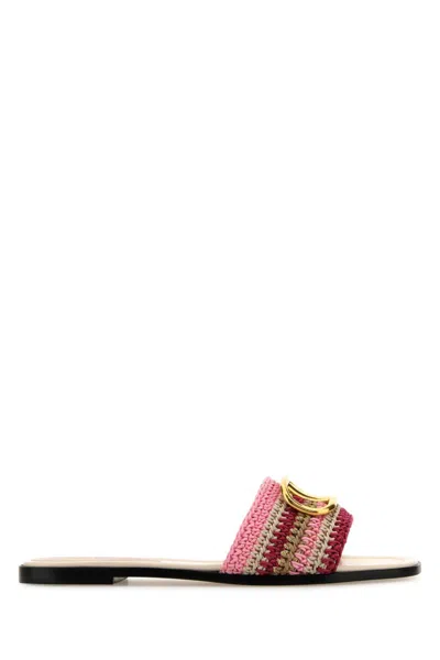VALENTINO GARAVANI MULTICOLOR LOGO SANDALS