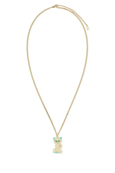 Valentino Garavani Multicolor Nylon And Metal Le Chat De La Maison Necklace In Gold