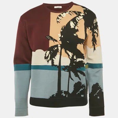 Pre-owned Valentino Multicolor Patch Work Neoprene Sweatshirt M