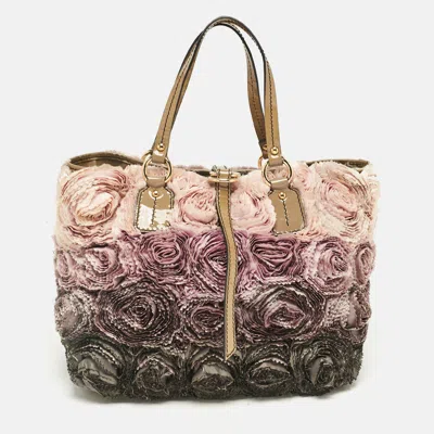 Pre-owned Valentino Garavani Multicolor Patent Leather And Satin Rosier Tote