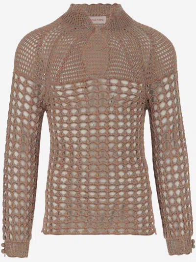 VALENTINO MULTICOLOR PERFORATED KNIT SHIRT