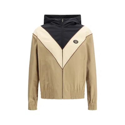 Valentino Multicolor Polyester Shell Jacket In Black