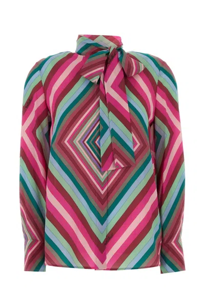 VALENTINO MULTICOLOR PRINTED CREPE SHIRT