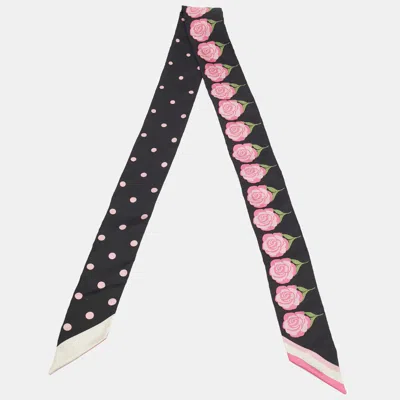 Pre-owned Valentino Garavani Multicolor Rose Printed Silk Bandeau