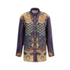 Valentino Garavani Women Paisley Linen Shirt With Medaglioni Voyage Imaginaire Pattern