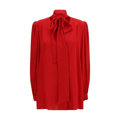 Valentino Multicolor Silk Blouse In Red
