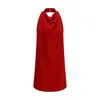 Valentino Womens Paris Halter-neck Silk-crepe Mini Dress In Red