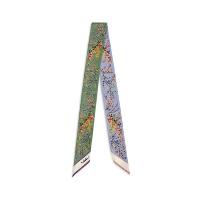 Valentino Floral-print Silk Scarf In Green