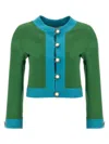 Valentino Short Green And Turquoise Jacket In Multicolor